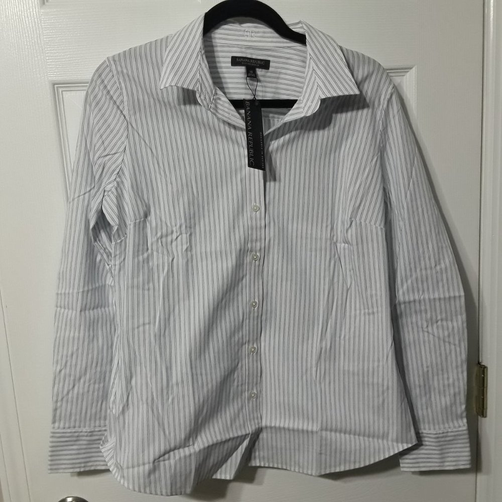 Banana Republic Light Blue Stripe Tailored-Fit Shirt - Picture 2 of 5